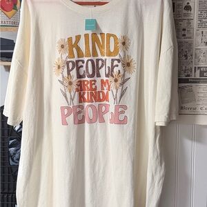 Kind People Graphic Tee with Floral Design